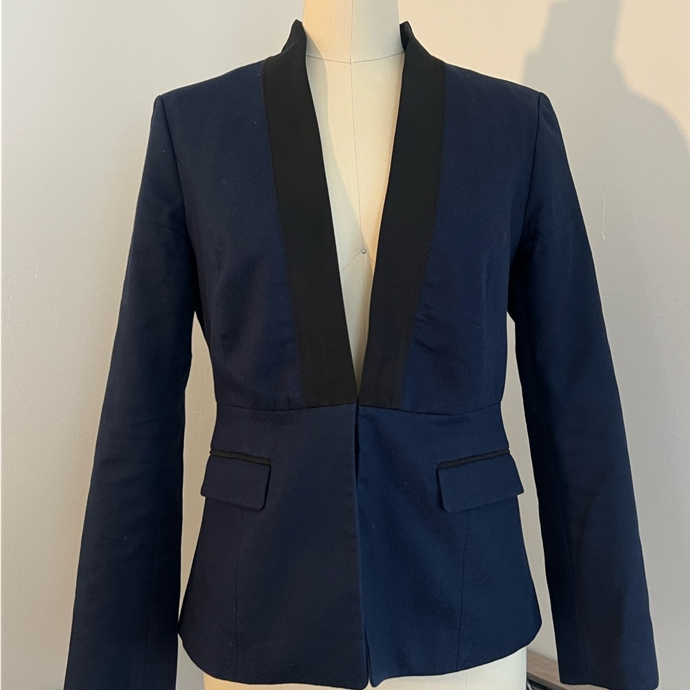 Banana Republic Blue and Black Tailored Blazer